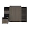 Bestar Orion 124W Queen Murphy Bed with Shelving and Fold-Out Desk (125W), Bark Gray & Graphite 116876-000047 - alternate 8